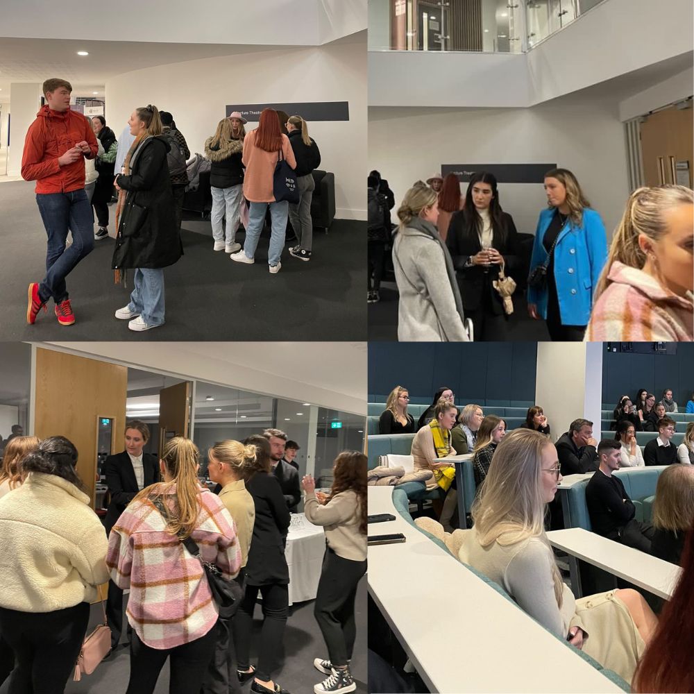 Photos of students networking at the international women's day event 2023
