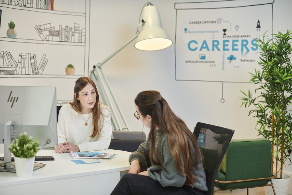 Current student discussing with our Careers Advice team. 