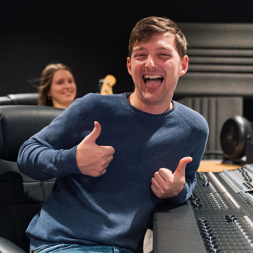 Matt Taylor very much at home in the Edge Hill studio.